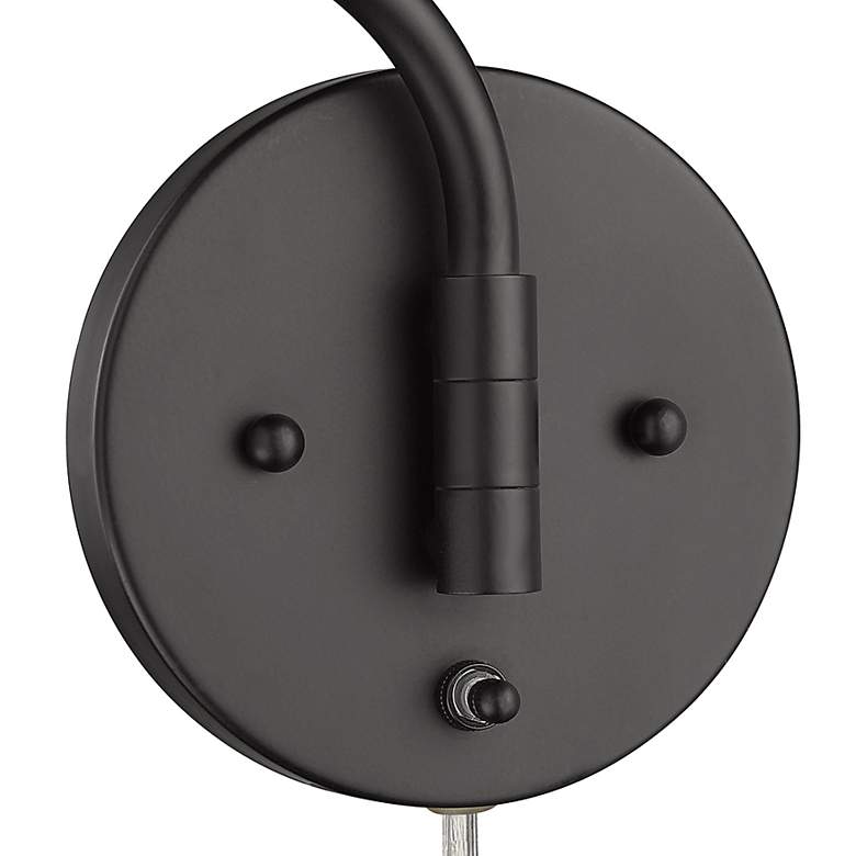 Image 5 Ryleigh Matte Black Plug-In Swing Arm Wall Lamp more views
