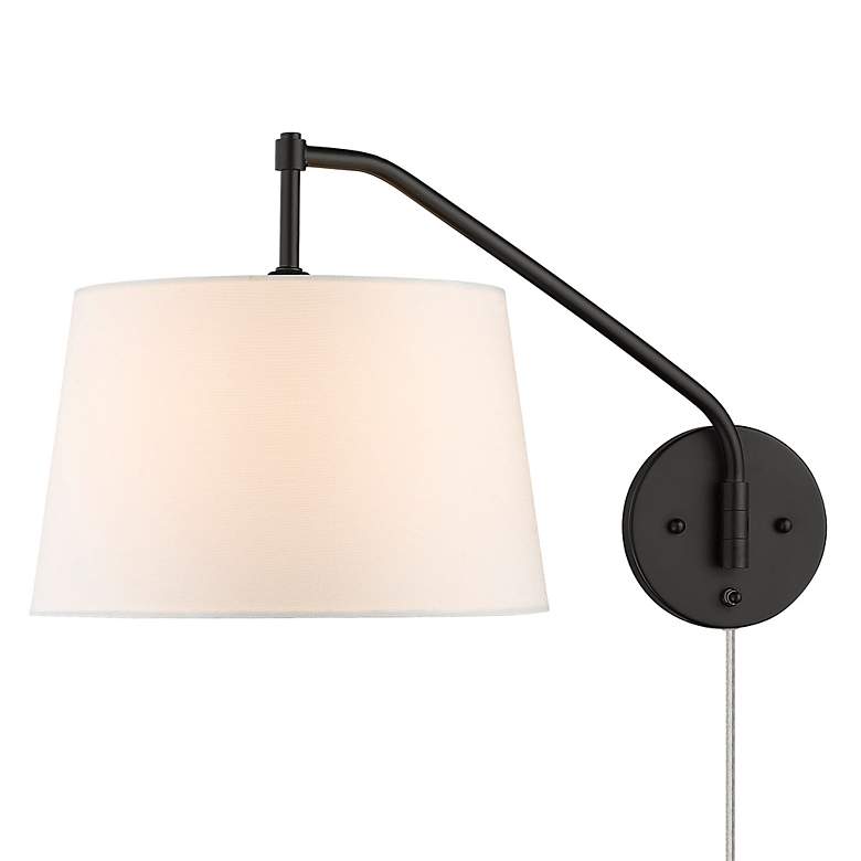 Image 6 Ryleigh Matte Black Plug-In Swing Arm Wall Lamp more views