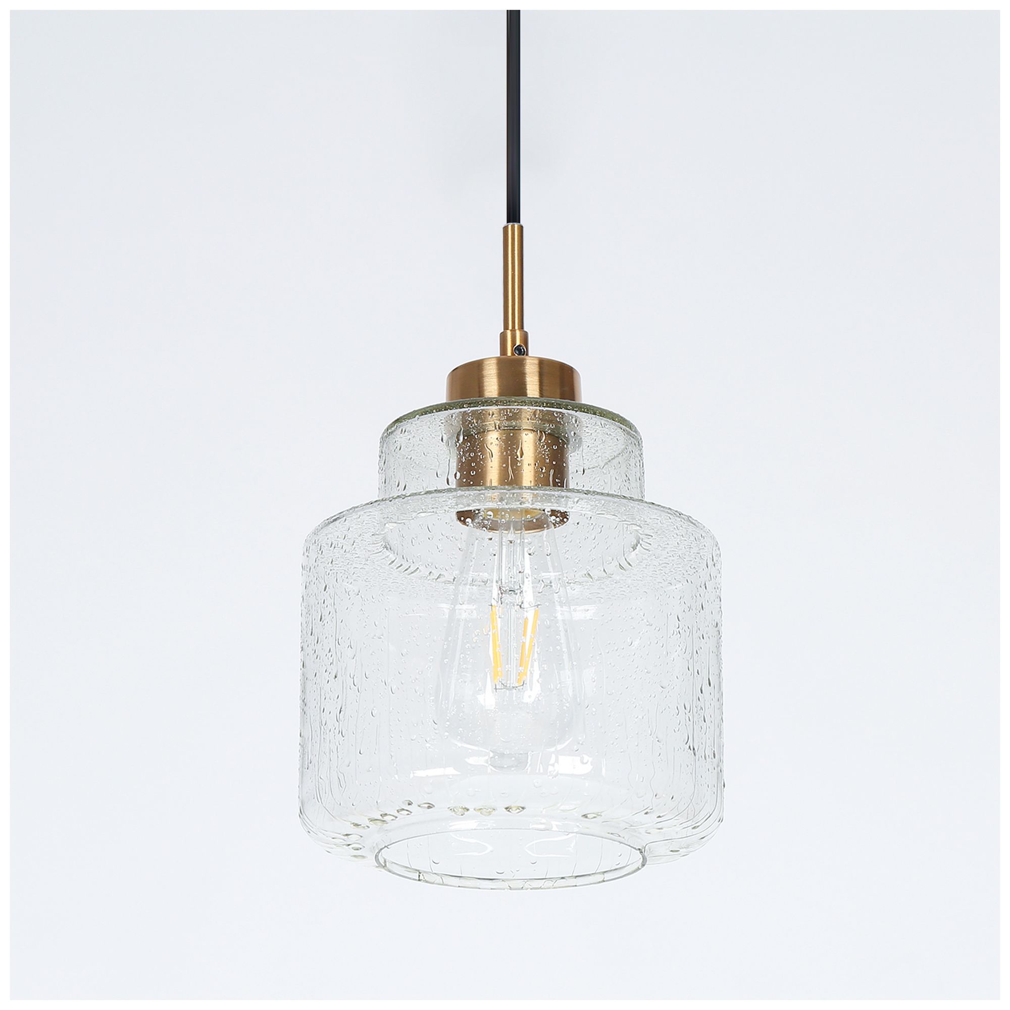 Thumbnail1 of Rylen 6.7"W 1-Light Art Glass Drum Pendant