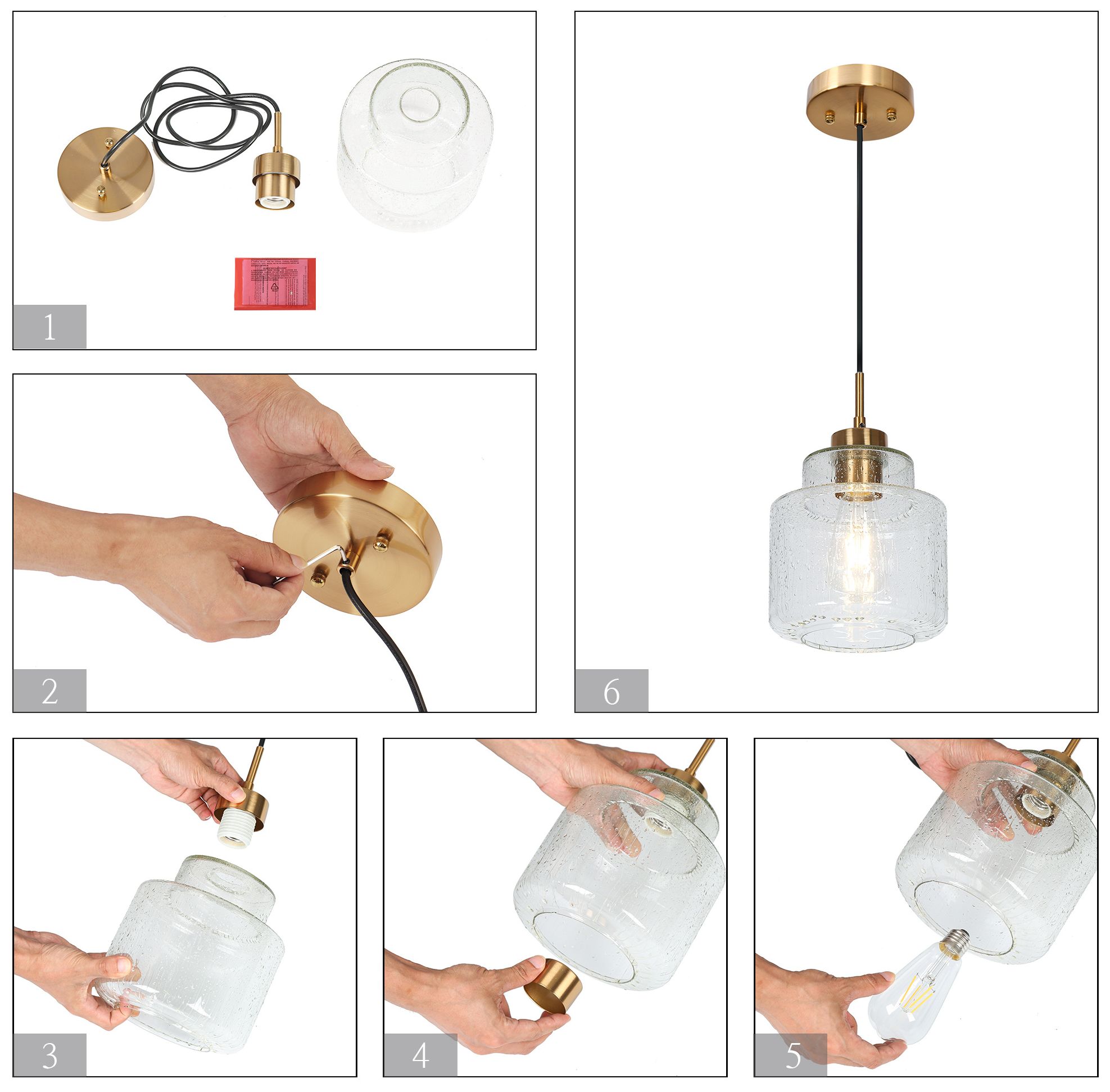 Rylen 6.7"W 1-Light Art Glass Drum Pendant