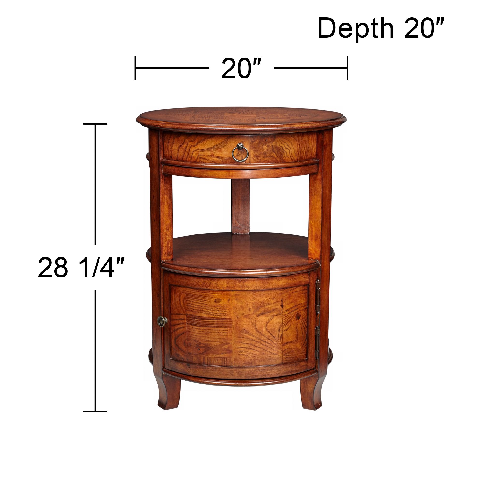 Rylie 20" Wide Walnut Finish Small Round Accent Table
