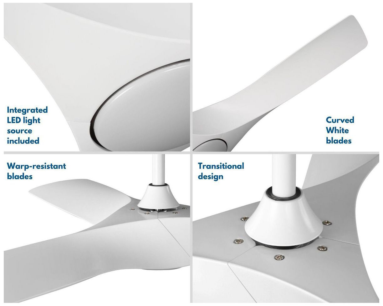 Image 7 Ryne Collection 52" 3-Blade LED Indoor/Outdoor DC Ceiling Fan more views