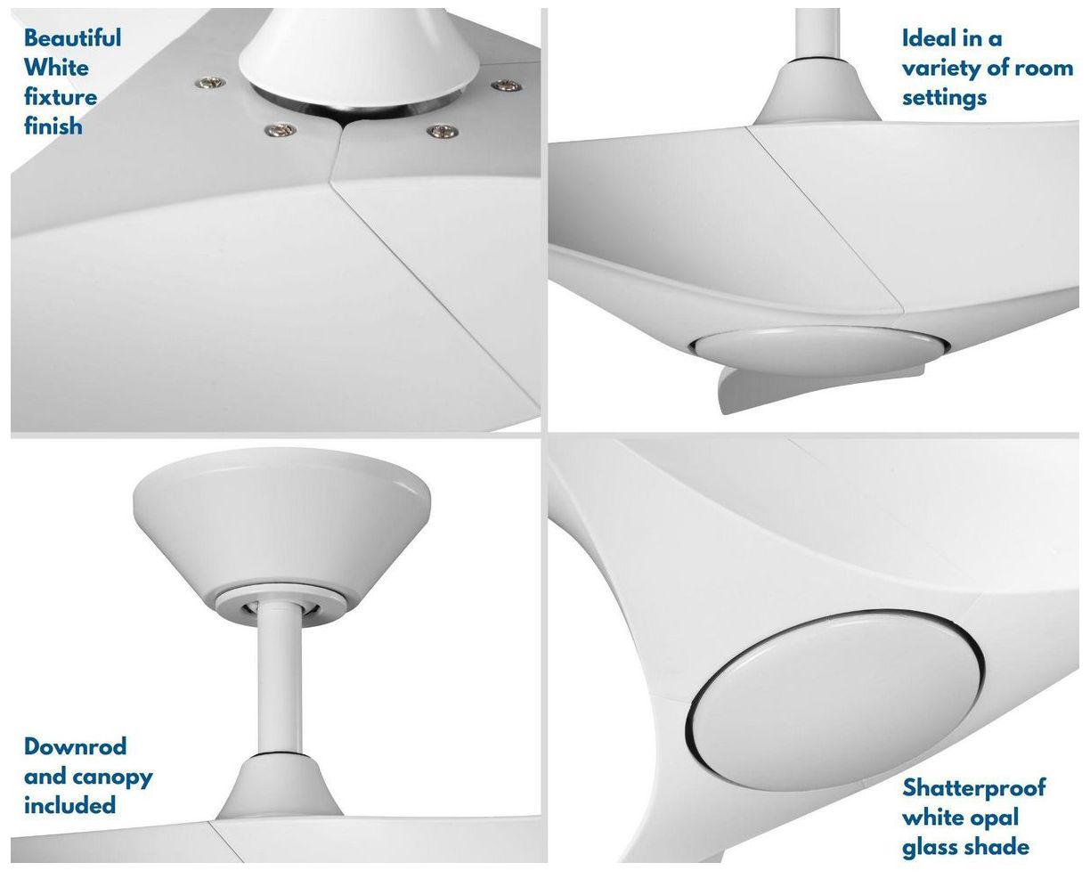 Ryne Collection 52" 3-Blade LED Indoor/Outdoor DC Ceiling Fan