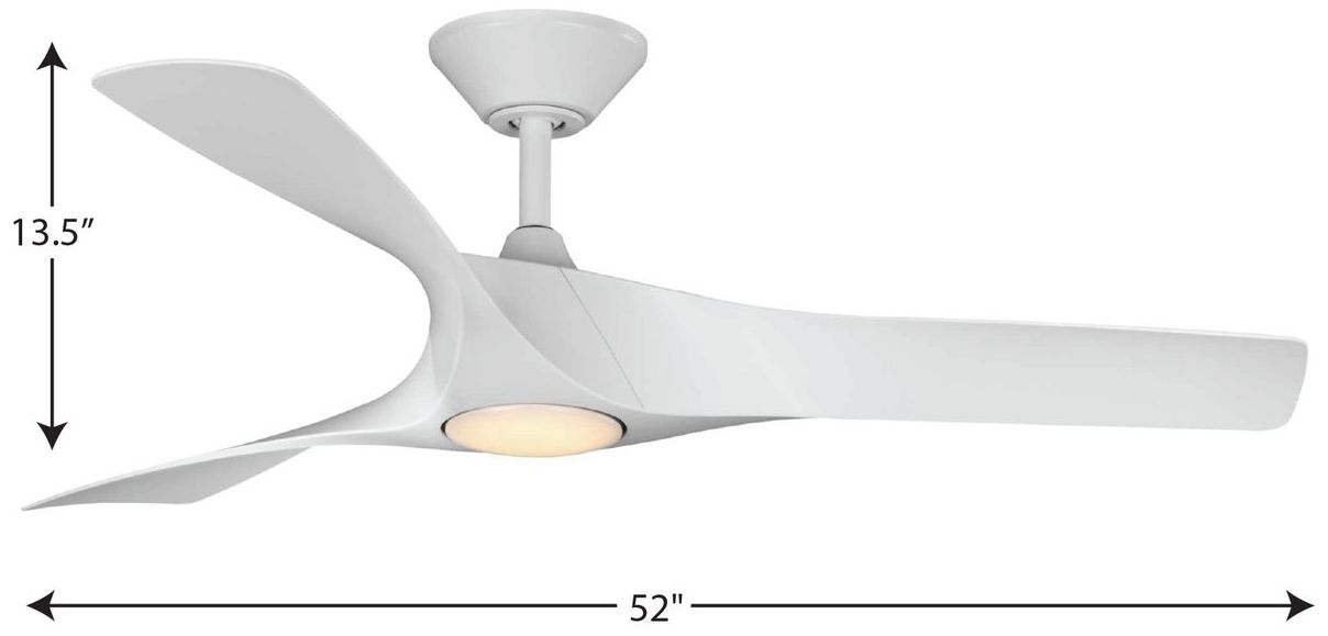 Ryne Collection 52" 3-Blade LED Indoor/Outdoor DC Ceiling Fan