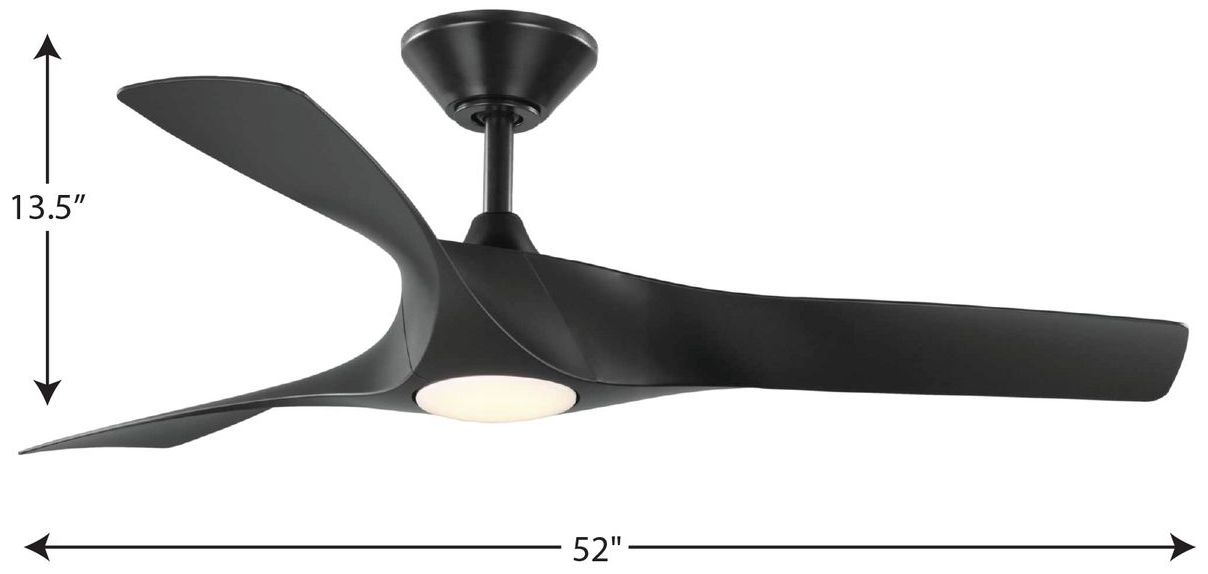 Ryne Collection 52" 3-Blade LED Indoor/Outdoor DC Ceiling Fan