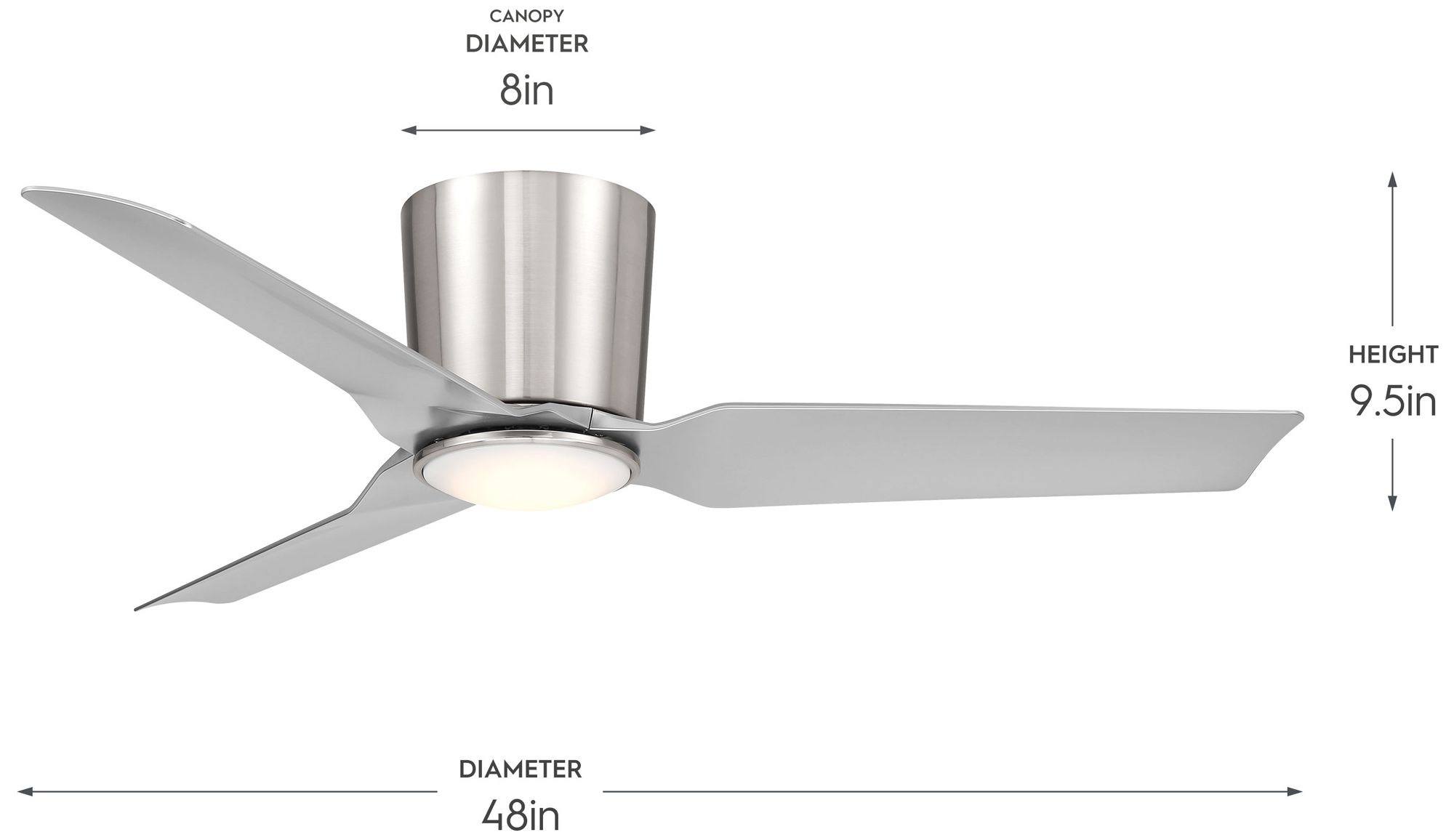 Image 5 Rynn Collection 48-in. Three Blade Flush Mount Modern LED Ceiling Fan more views