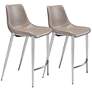 s/2  Magnus Counter Chair Gray &amp; Silver