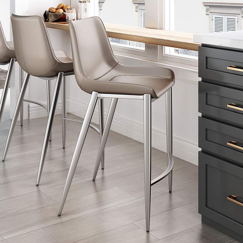 Image 1 s/2 Magnus Counter Chair Gray & Silver