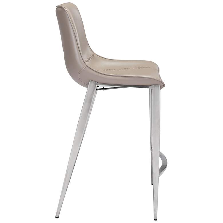 Image 5 s/2  Magnus Counter Chair Gray &amp; Silver more views