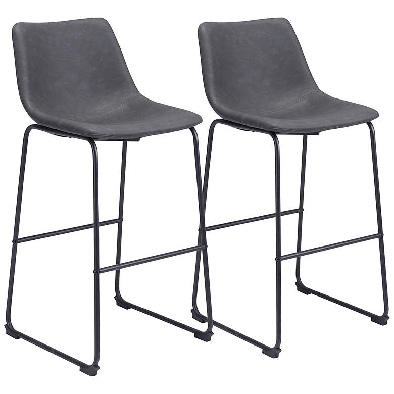 Image 2 S/2 Smart Bar Chair Charcoal