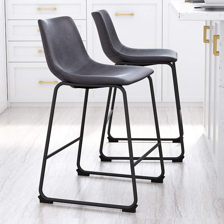 Image 1 S/2 Smart Counter Chair Charcoal