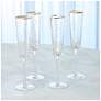 3_S/4 Hammered Champagne Glasses-Clear w/Gold Rim more views