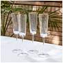4_S/4 Hammered Champagne Glasses-Clear w/Gold Rim more views