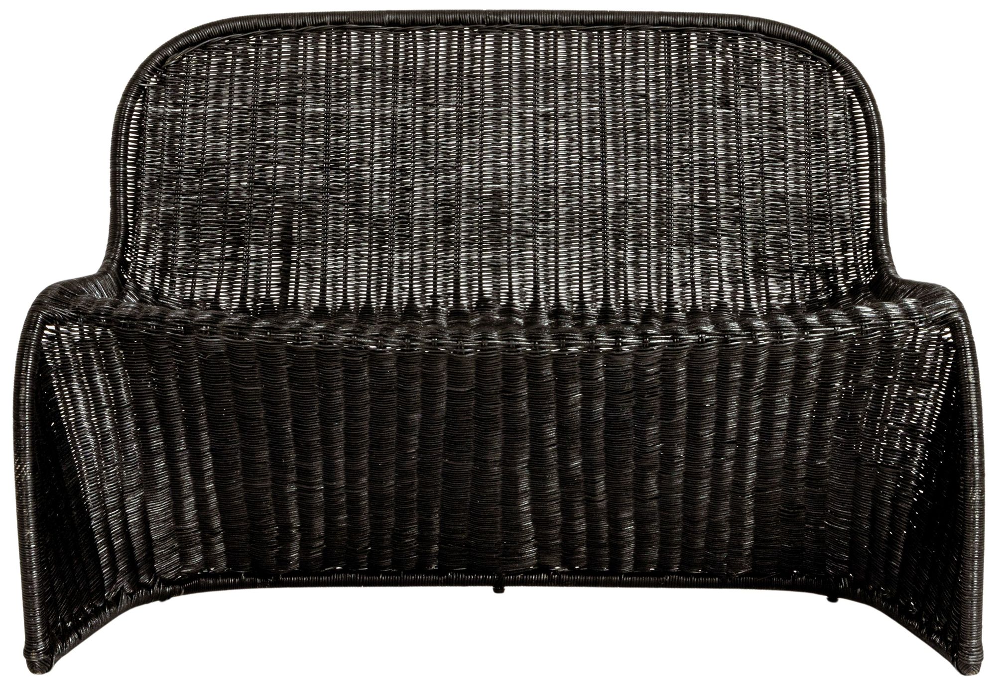 S-Frame Woven Bench, Black