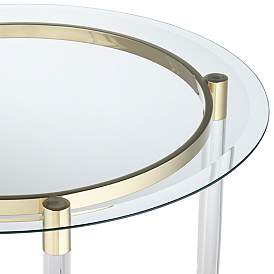 Image4 of Saarinen 24 1/4" Wide Gold and Glass Side Table more views