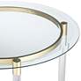 Saarinen 24 1/4" Wide Gold and Glass Side Table in scene