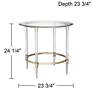 Saarinen 24 1/4" Wide Gold and Glass Side Table in scene