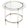 Saarinen 24 3/4" Wide Gold and Glass Side Table