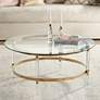 Thumbnail2 of Saarinen 38" Wide Gold and Glass Coffee Table