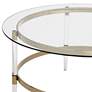 Saarinen 38" Wide Gold and Glass Coffee Table