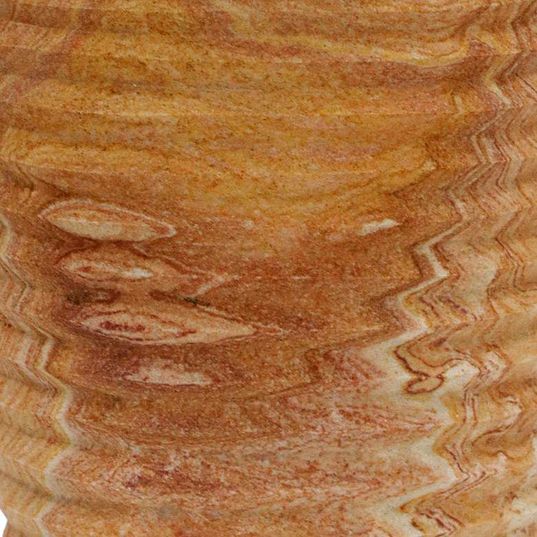 Image 2 Saava 10" High Sandstone Ribbed Stone Decorative Vase more views