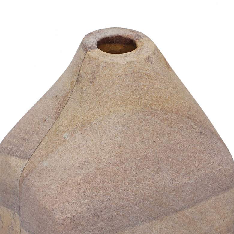 Image 2 Saava 10" High Sandstone Straight Stone Decorative Vase more views