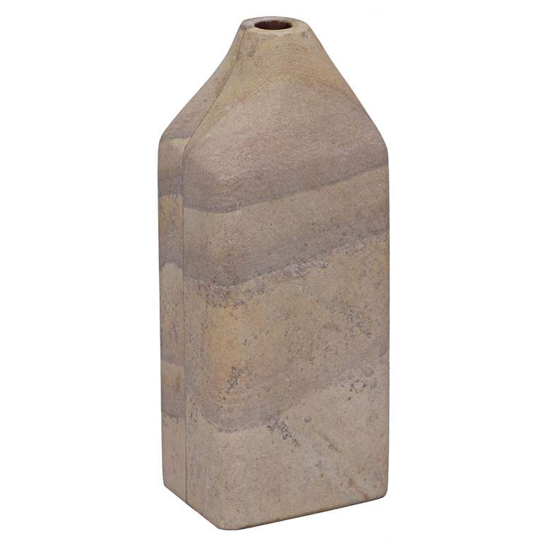 Image 3 Saava 10" High Sandstone Straight Stone Decorative Vase more views