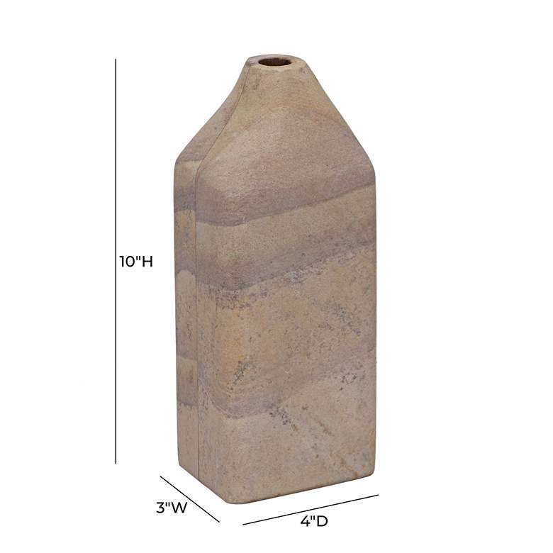 Image 4 Saava 10" High Sandstone Straight Stone Decorative Vase more views