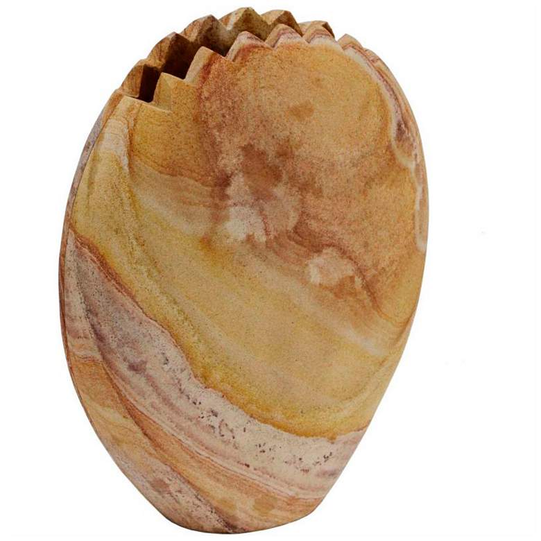 Image 5 Saava 11" Wide Sandstone Mantis Stone Decorative Vase more views