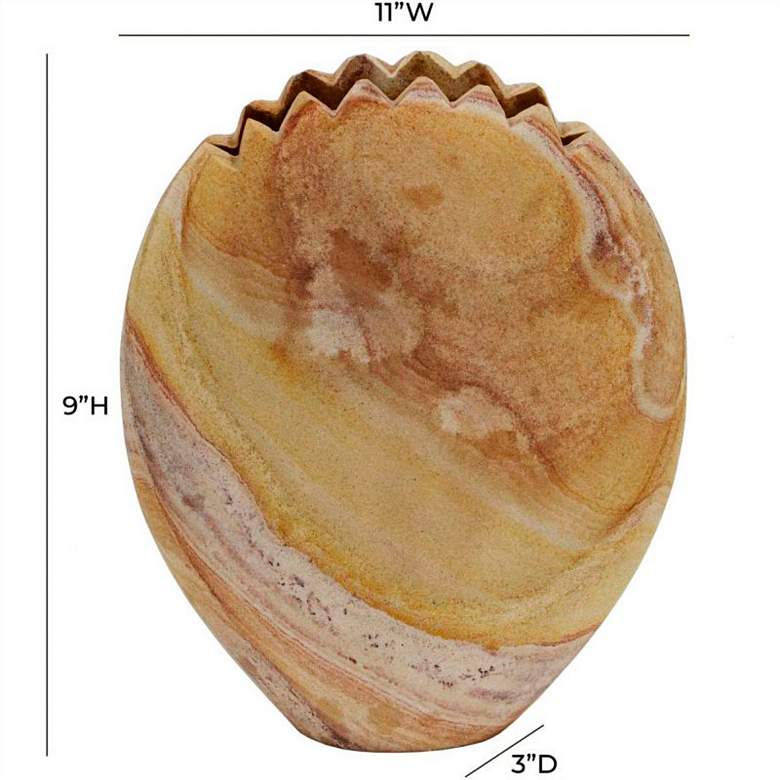 Image 6 Saava 11" Wide Sandstone Mantis Stone Decorative Vase more views