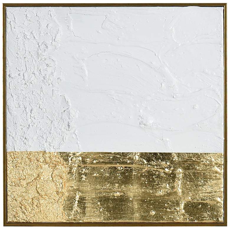 Saba 23 3/4&quot; Square Brushed Gold Framed Wall Art