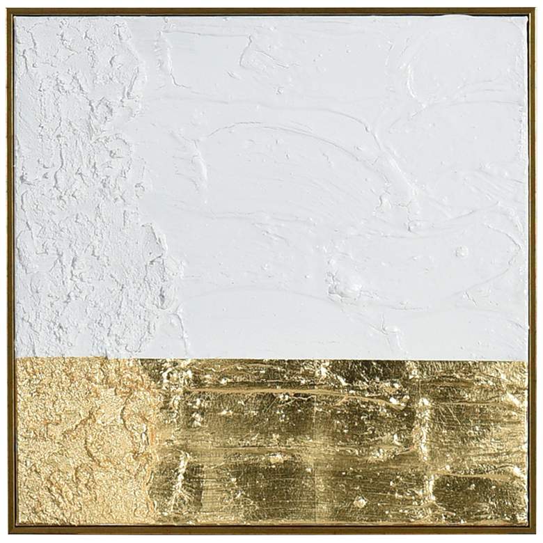 Image 1 Saba 23 3/4" Square Brushed Gold Framed Wall Art