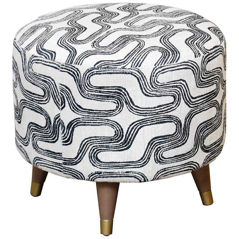 Image 1 Saba Navarro Fabric Ottoman - Hardwood