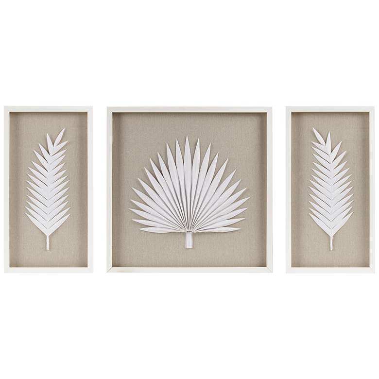 Image 2 Sabal Palm 30 1/4" High Off-White 3-Piece Frame Wall Art Set