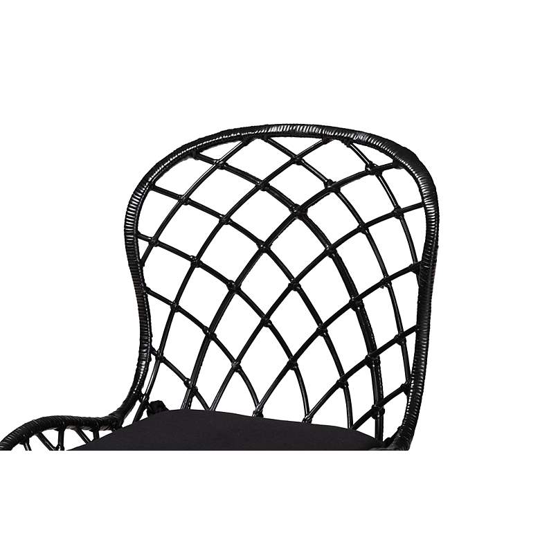 Image 3 Sabelle Black Rattan Metal Dining Chairs Set of 2 more views