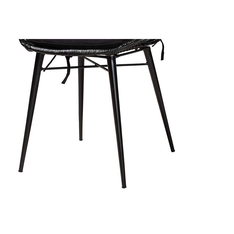 Image 4 Sabelle Black Rattan Metal Dining Chairs Set of 2 more views