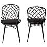 Sabelle Black Rattan Metal Dining Chairs Set of 2