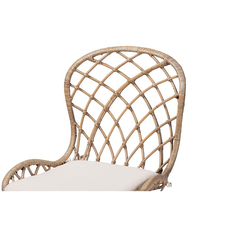 Image 3 Sabelle Gray-Washed Rattan Brown Wood Dining Chairs Set of 2 more views