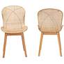 5_Sabelle Natural Brown Wood Rattan Dining Chairs Set of 2 more views