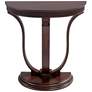 2_Saber 31" Wide Oak Wood Demilune Console Table