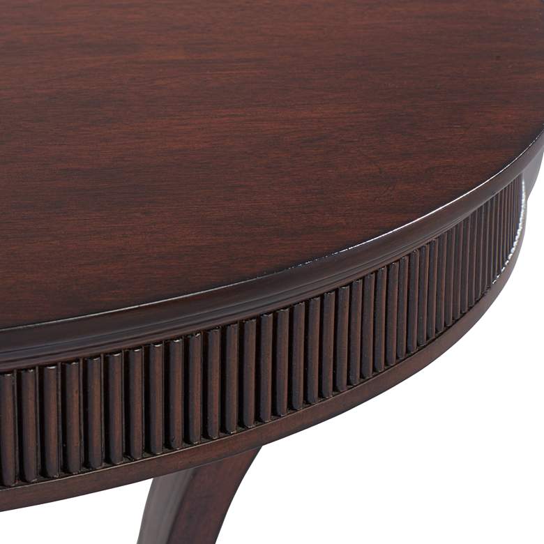 Image 3 Saber 31" Wide Oak Wood Demilune Console Table more views