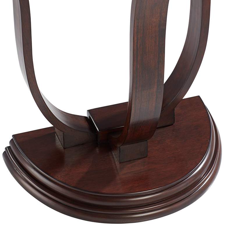 Image 4 Saber 31" Wide Oak Wood Demilune Console Table more views
