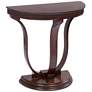 5_Saber 31" Wide Oak Wood Demilune Console Table more views