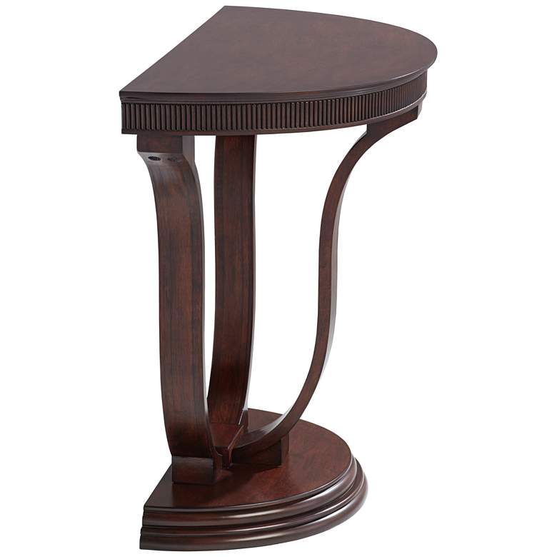 Image 6 Saber 31" Wide Oak Wood Demilune Console Table more views