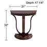 7_Saber 31" Wide Oak Wood Demilune Console Table more views