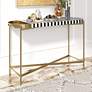 Saber 48" Wide Black White Gold Iron Console Table