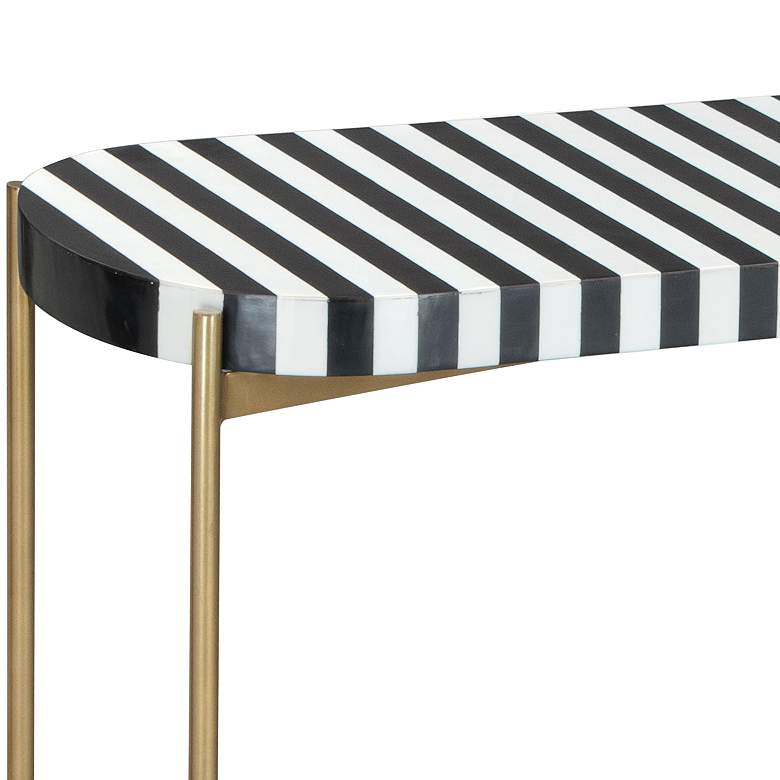 Image 3 Saber 48" Wide Black White Gold Iron Console Table more views
