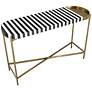 Saber 48" Wide Black White Gold Iron Console Table