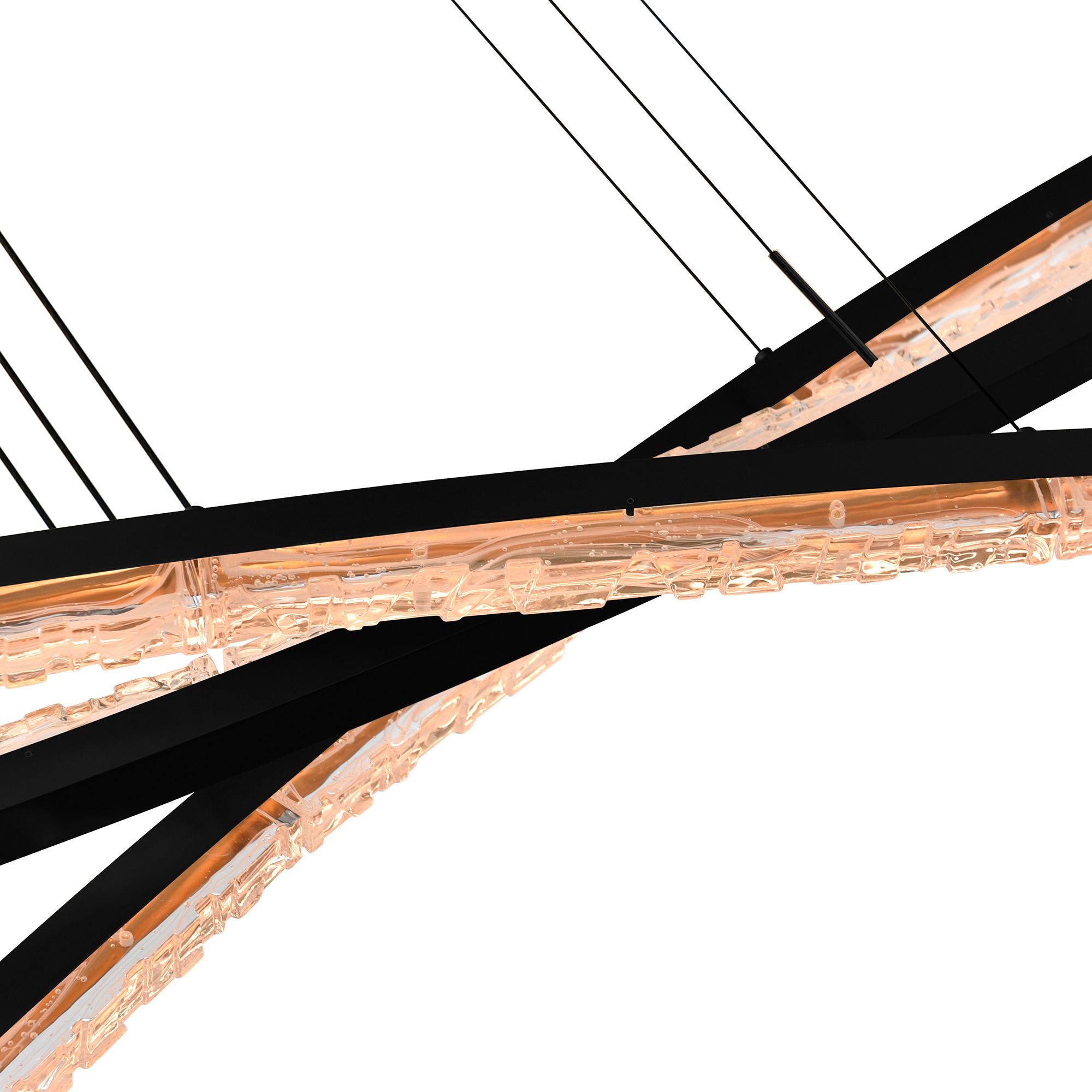 Image 4 Saber Integrated LED 50in Black Chandelier with Handcrafted Glass more views