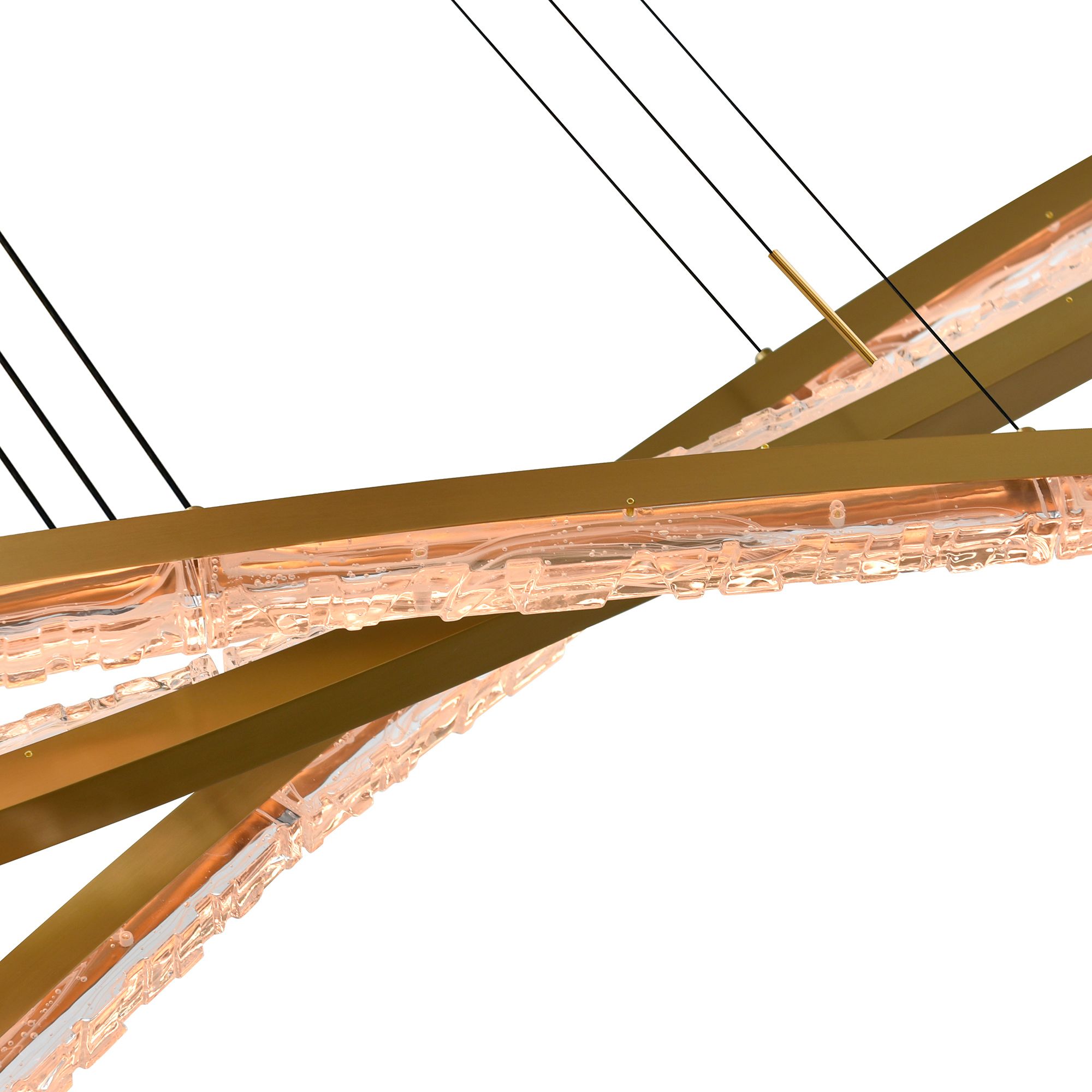 Image 4 Saber Integrated LED 50in Brass Chandelier with Handcrafted Glass more views